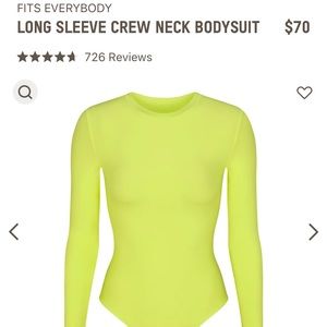 New with Tags Skims Fits Everybody Bodysuit in Highlighter Yellow, size Medium.